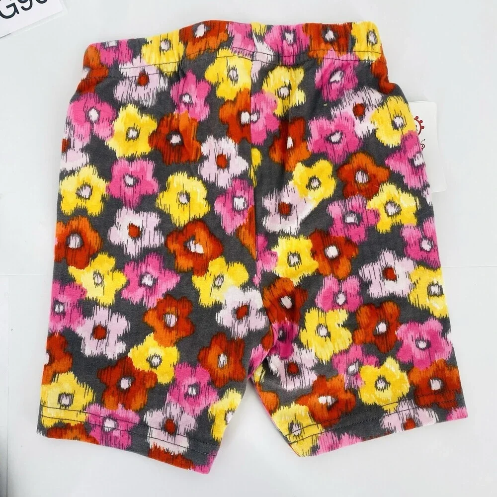Hanna Andersson 80 CM Outfit Color Block Sleeveless Top With Floral Biker Shorts